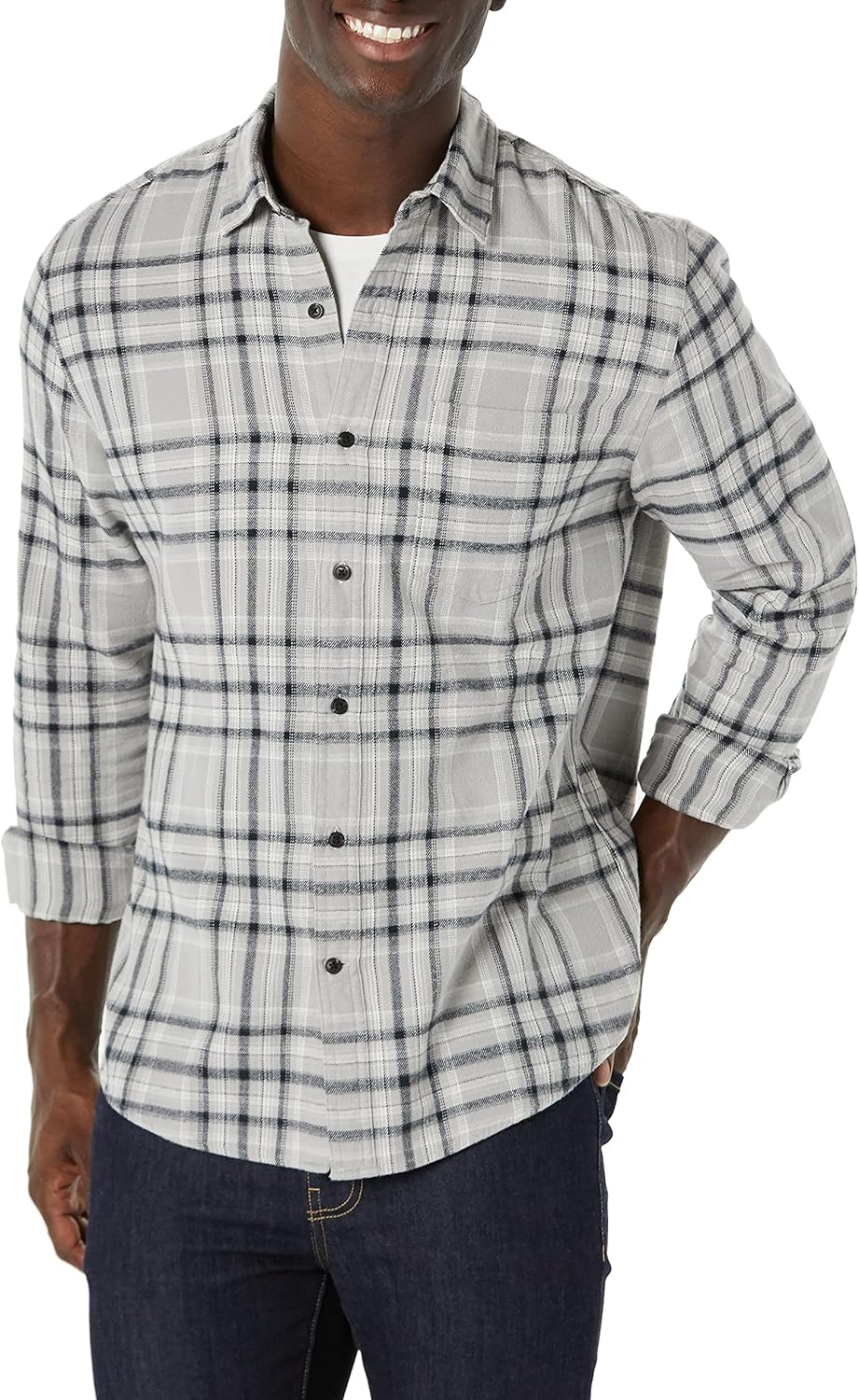 Amazon Essentials Men's Long-Sleeve Flannel Shirt (Available in Big & Tall)