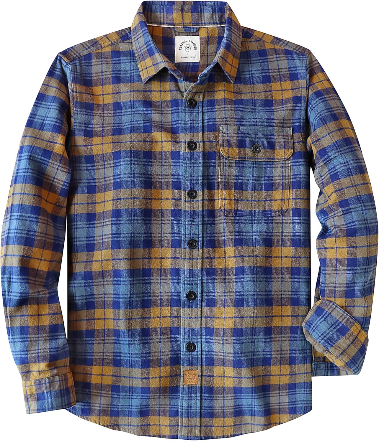 Dubinik®Mens Flannel Shirts Long Sleeve Flannel Shirt for Men Warm Casual Soft Cotton Button Down Plaid Mens Flannel Shirt