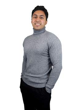 Cashmere Boutique 100% Pure Cashmere Turtleneck Sweater Men - Pullover, Slim Fit, Soft and Warm Long Sleeve Sweater