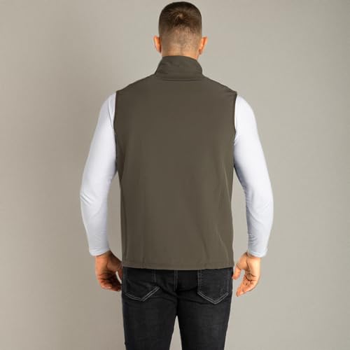 33,000ft Men's Lightweight Softshell Vest Outerwear Zip Up Fleece Lined Windproof Sleeveless Jacket for Golf Running Hiking