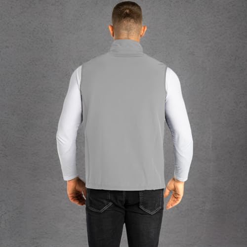 33,000ft Men's Lightweight Softshell Vest Outerwear Zip Up Fleece Lined Windproof Sleeveless Jacket for Golf Running Hiking
