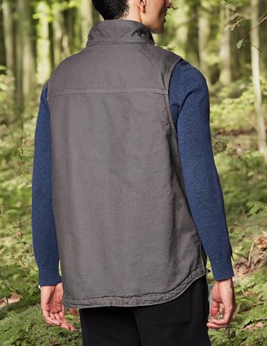 Carhartt Men's 104277 Washed Duck Mock Neck Vest - Sherpa Lined