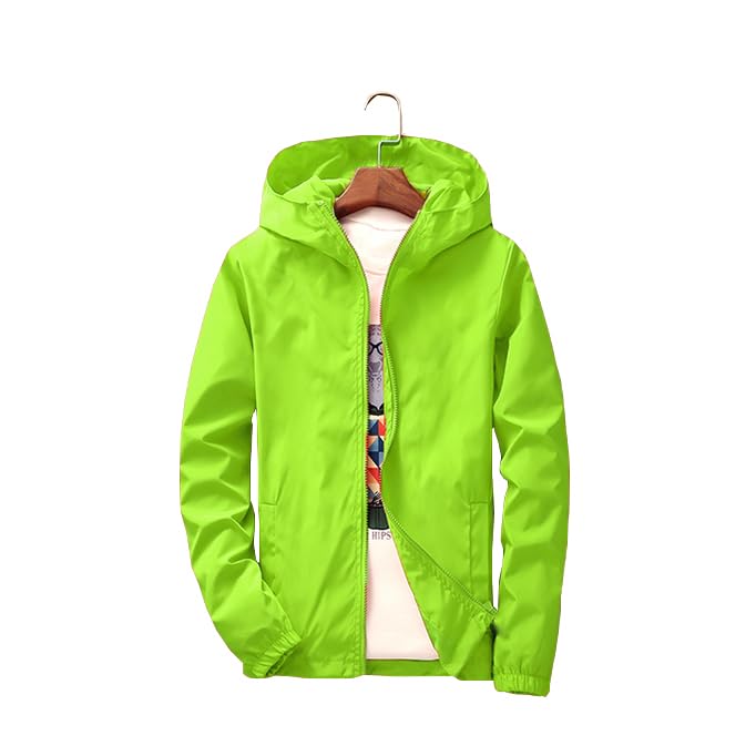 Mens Windbreaker Jackets Lightweight Hooded Zippered Jackets for Men Hiking Cycling Sportswear