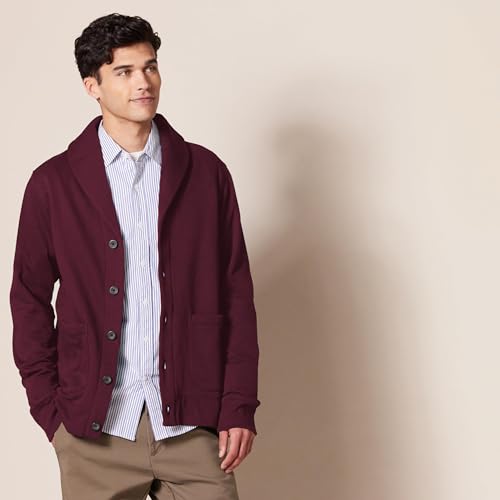 Amazon Essentials Men's Long-Sleeve Fleece Shawl-Collar Cardigan