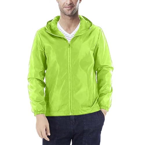 Mens Windbreaker Jackets Lightweight Hooded Zippered Jackets for Men Hiking Cycling Sportswear