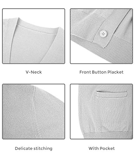 QUALFORT Men's 100% Cotton Cardigan Sweater Casual V-Neck Button Down Knitted Outerwear with Pockets Fall Fashion 2025