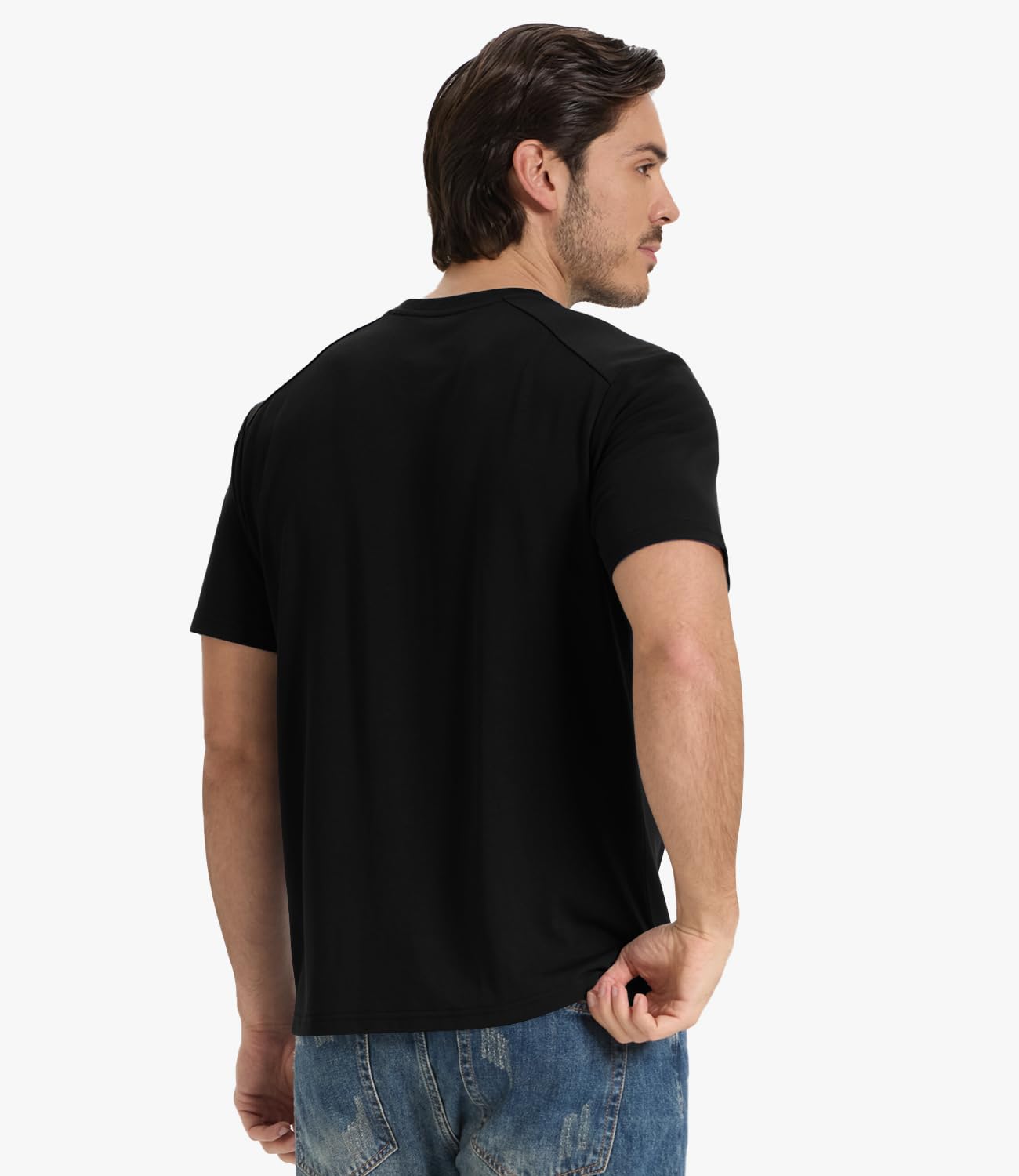 BAMBOO COOL Men's T-Shirts Short Sleeve Shirt Heavyweight Crew Neck T Shirt for Man Soft Moisture Wicking Casual Tees