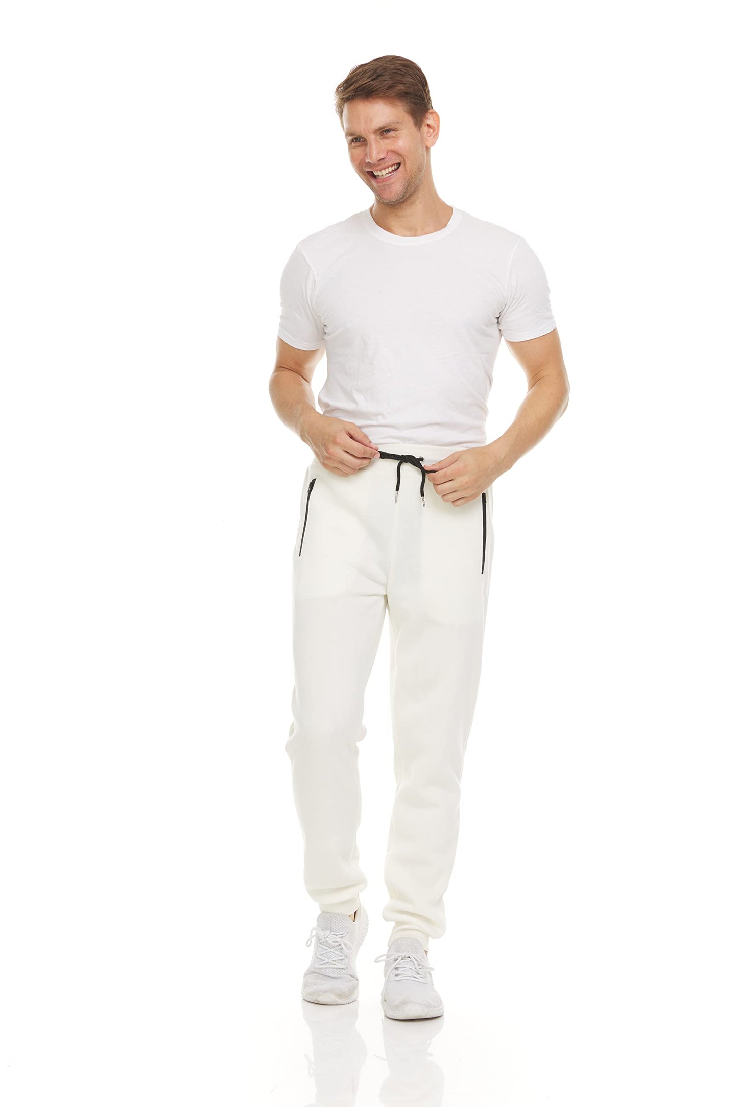 PURE CHAMP Mens 3 Pack Fleece Active Athletic Workout Jogger Sweatpants for Men with Zipper Pocket and Drawstring Size S-3XL