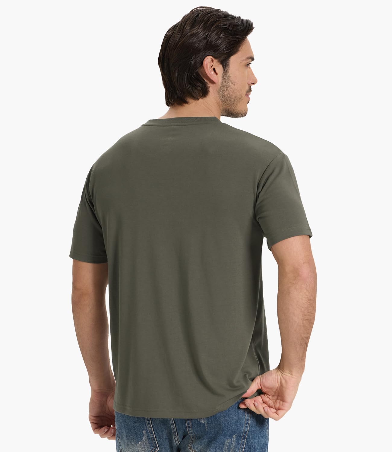 BAMBOO COOL Men's Pocket T-Shirts Heavy Weight Moisture-Wicking Tee Shirts Crewneck Short Sleeve T Shirts