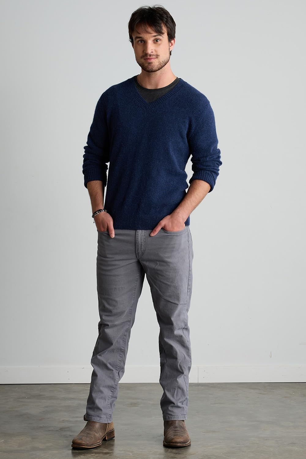 Men's Baby Alpaca V-Neck Sweater