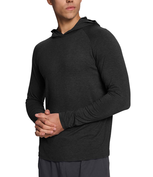 BAMBOO COOL Men's UPF 50+ Athletic Sun Protection Hoodies Long Sleeve SPF Fishing Thumbhole Shirts Hooded Soft Lightweight
