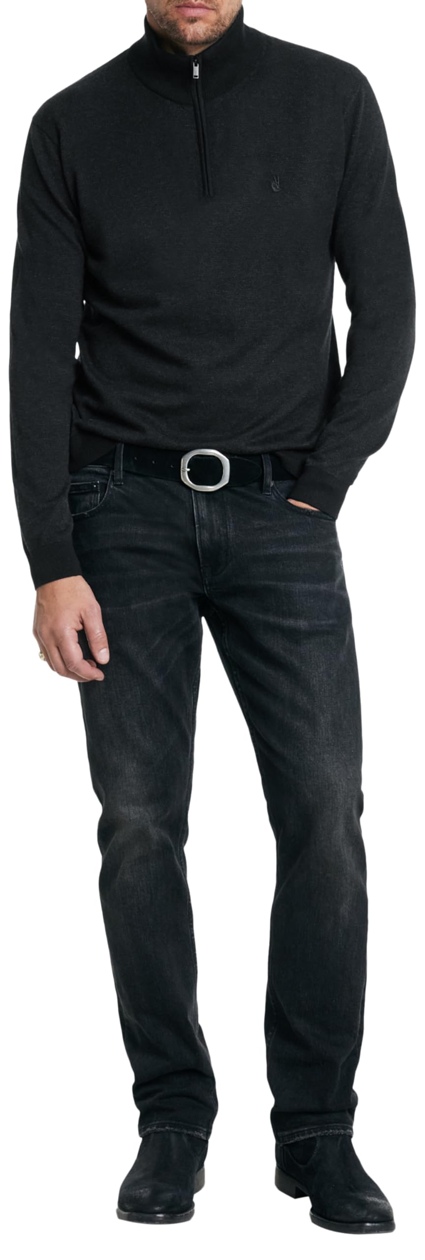 John Varvatos Men's Grand Birdseye Half Zip