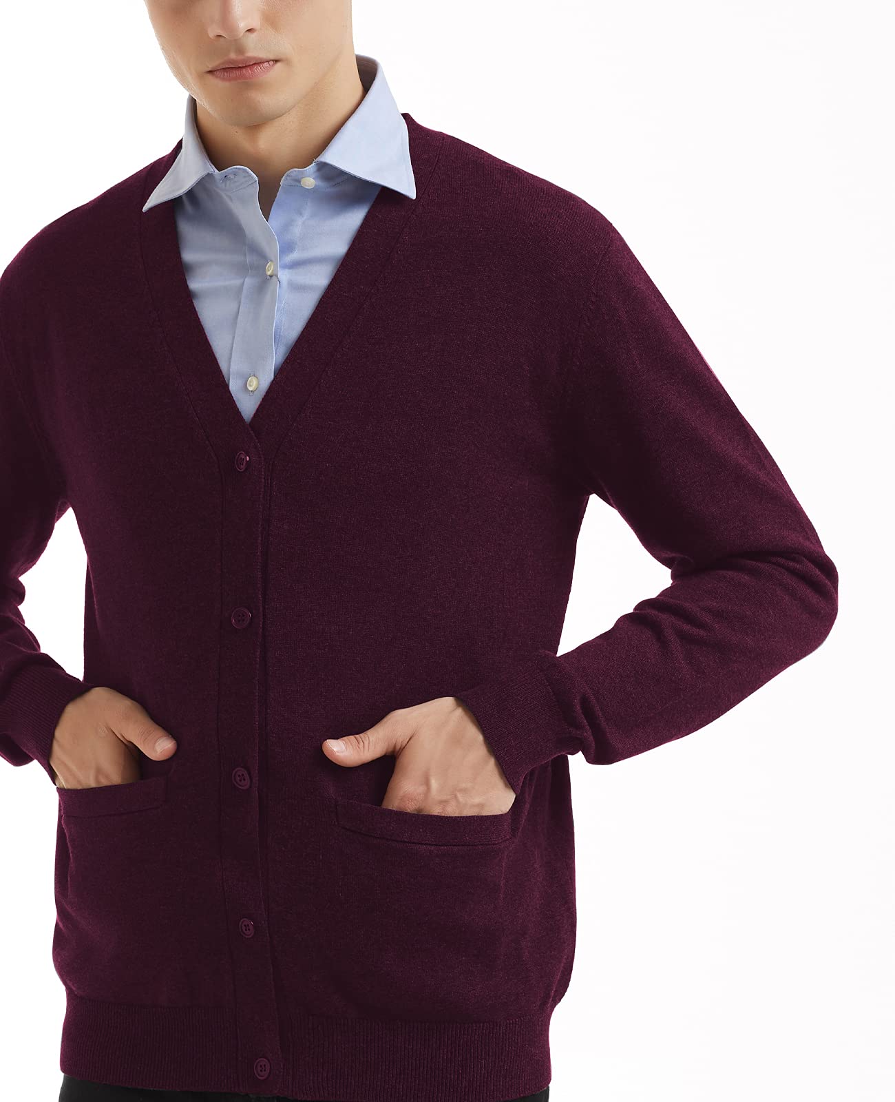 QUALFORT Men's 100% Cotton Cardigan Sweater Casual V-Neck Button Down Knitted Outerwear with Pockets Fall Fashion 2025