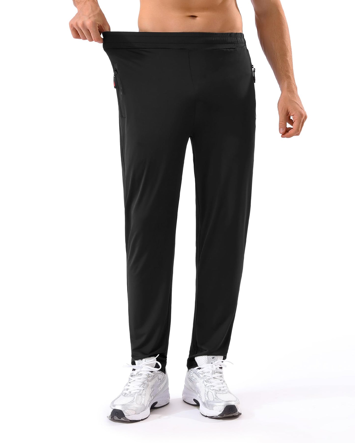 5 Pack Mens Sweatpants with Zipper Pockets Stretch Lightweight Athletic Track Pants for Men Joggers Running Workout Gym