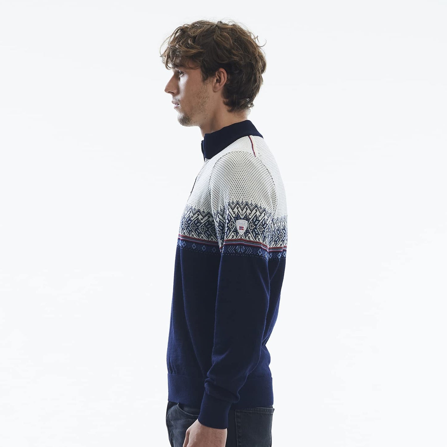 Dale of Norway Hovden Men’s Sweater - 100% Merino Wool Knit Sweater - Men’s Pullover - Ski Sweater - Quarter Zip Pullover Men