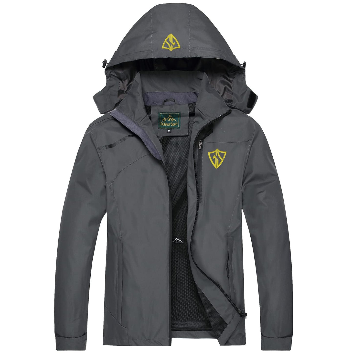 GIISAM Mens Windproof Jacket Waterproof Lightweight Mountain Sport Jacket for Men Hooded Windbreaker Raincoat