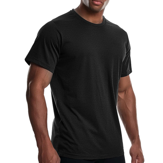 Men's Cooling Workout Shirts Bamboo Viscose Anti Odor Moisture Wicking Athletic Short Sleeve Lightweight Loose Gym Tee