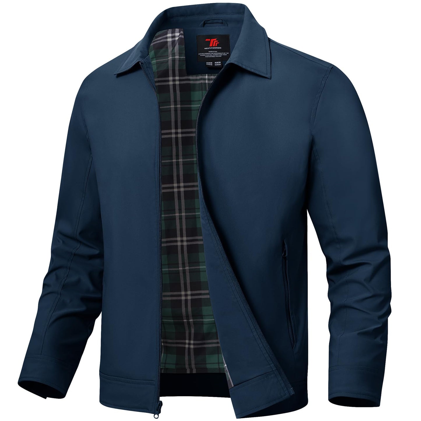 TBMPOY Men's Lightweight Jackets Casual Windbreaker Stylish Light Fall Spring Golf Work Dress Business
