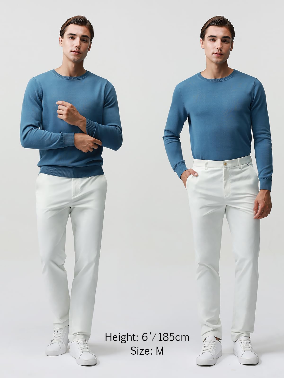 Pure BCI Cotton Lightweight Sweater for Men Crewneck T-Shirts Casual Long Sleeve Knit Pullover Fall Spring