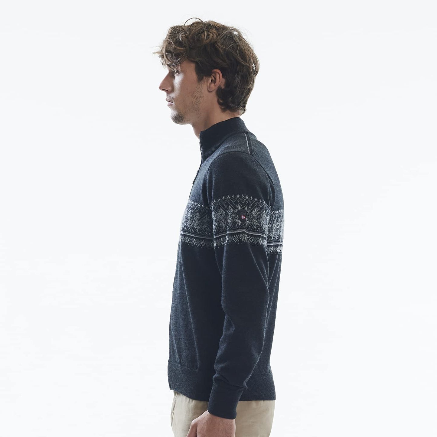 Dale of Norway Hovden Men’s Sweater - 100% Merino Wool Knit Sweater - Men’s Pullover - Ski Sweater - Quarter Zip Pullover Men