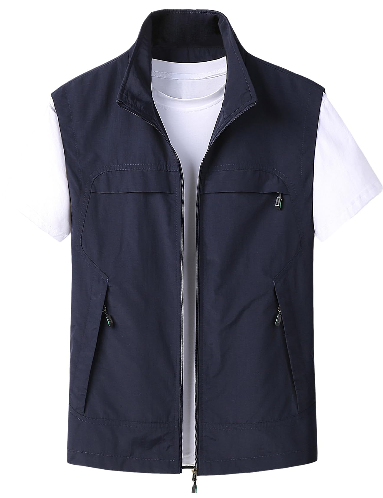 Gihuo Mens Casual Lightweight Travel Vest Summer Utility Safari Vest Sleeveless Jackets for Travel Hiking Fishing