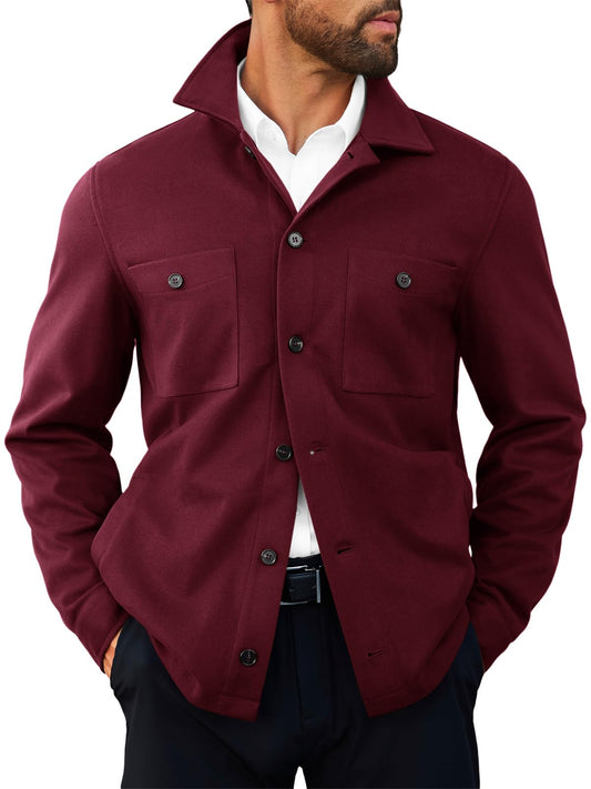 Runcati Mens Lightweight Shirt Jacket Button Down Long Sleeve Shacket Casual Fall Warm Work Stylish Jackets with Pocket