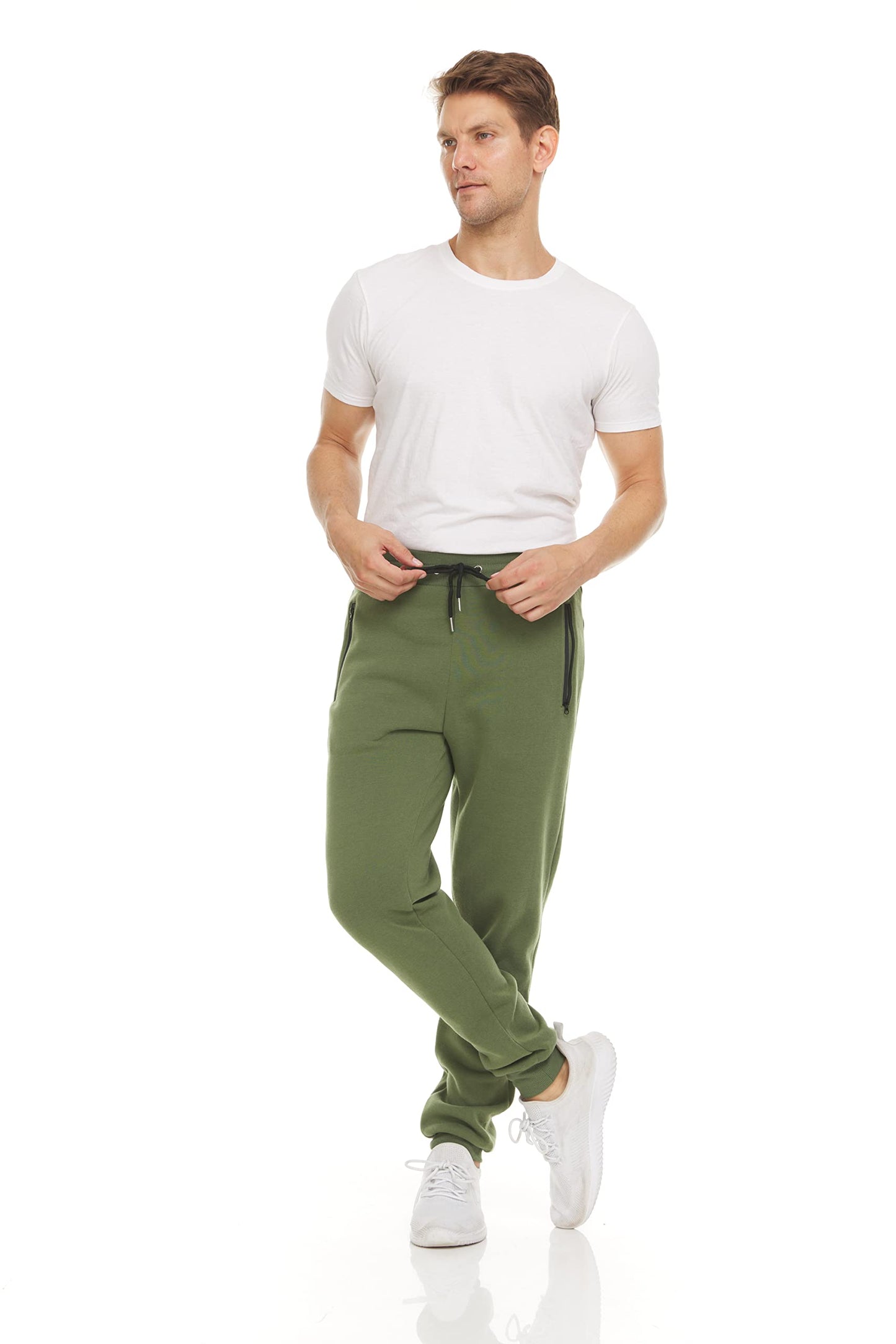 PURE CHAMP Mens 3 Pack Fleece Active Athletic Workout Jogger Sweatpants for Men with Zipper Pocket and Drawstring Size S-3XL