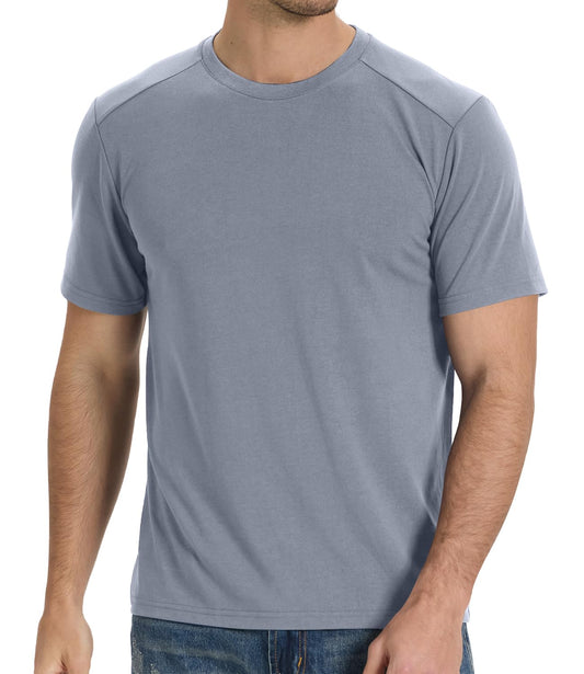 BAMBOO COOL Men's T-Shirts Short Sleeve Shirt Heavyweight Crew Neck T Shirt for Man Soft Moisture Wicking Casual Tees
