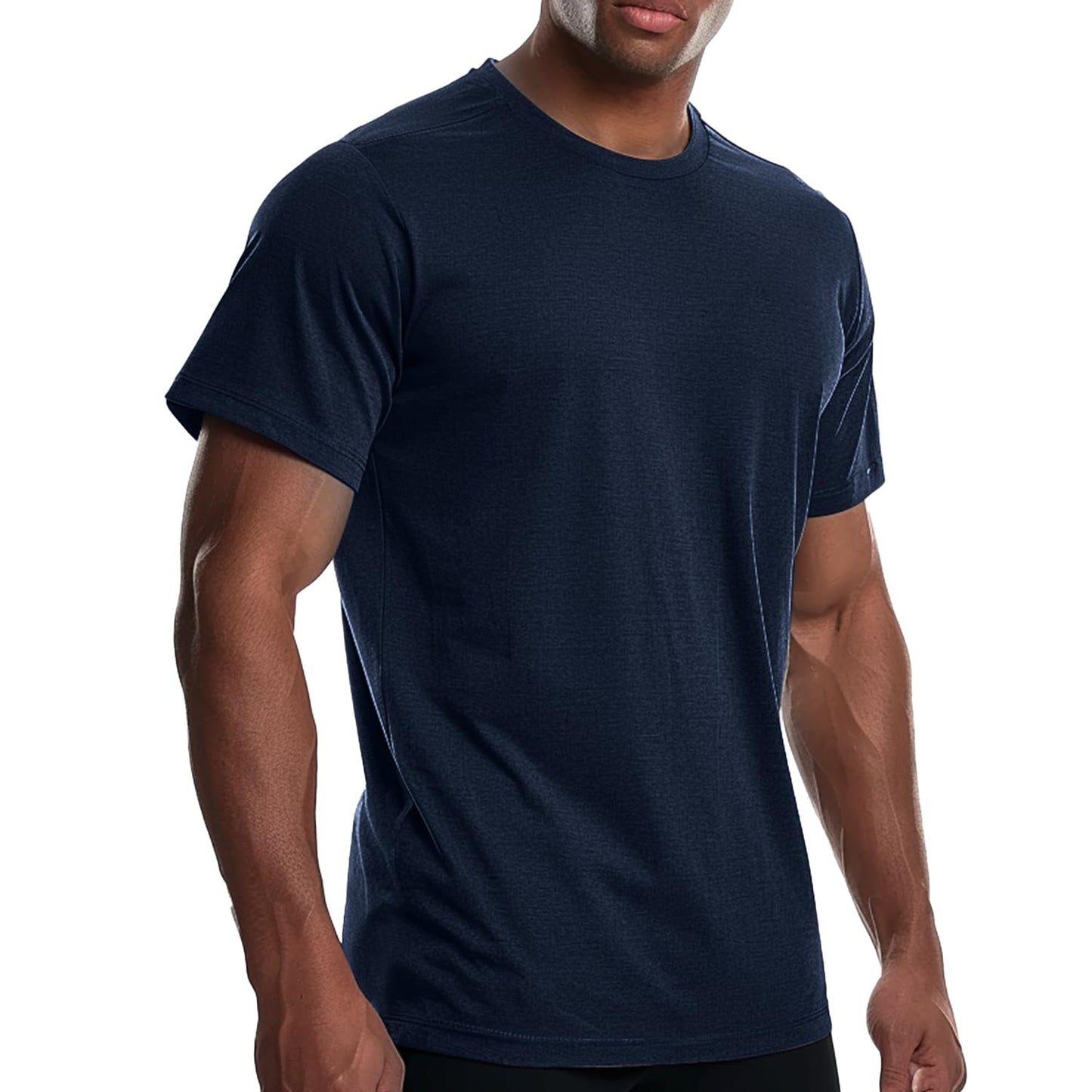 Men's Cooling Workout Shirts Bamboo Viscose Anti Odor Moisture Wicking Athletic Short Sleeve Lightweight Loose Gym Tee