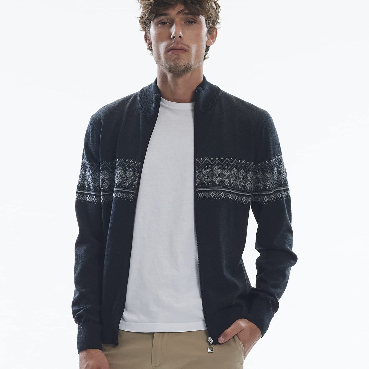 Dale of Norway Hovden Men’s Sweater - 100% Merino Wool Knit Sweater - Men’s Pullover - Ski Sweater - Quarter Zip Pullover Men