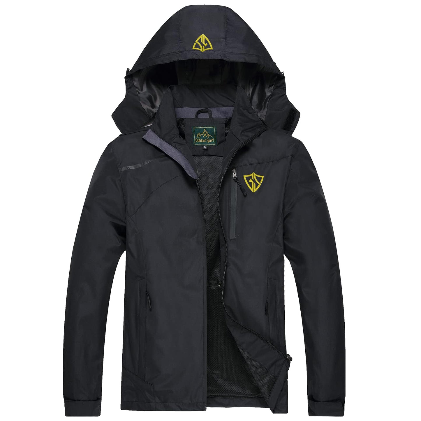 GIISAM Mens Windproof Jacket Waterproof Lightweight Mountain Sport Jacket for Men Hooded Windbreaker Raincoat