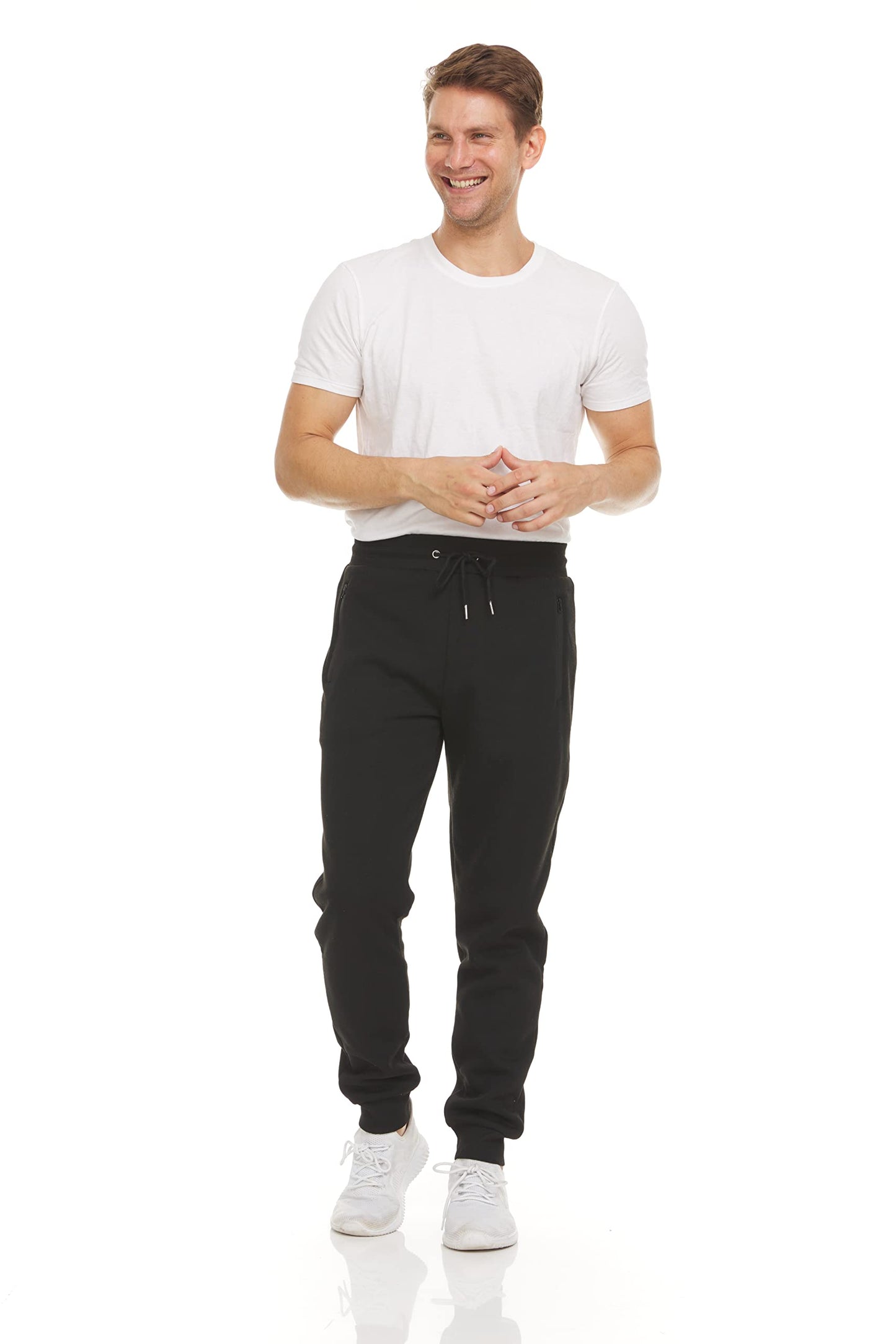 PURE CHAMP Mens 3 Pack Fleece Active Athletic Workout Jogger Sweatpants for Men with Zipper Pocket and Drawstring Size S-3XL