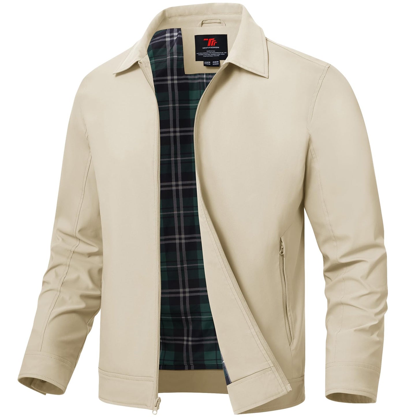 TBMPOY Men's Lightweight Jackets Casual Windbreaker Stylish Light Fall Spring Golf Work Dress Business