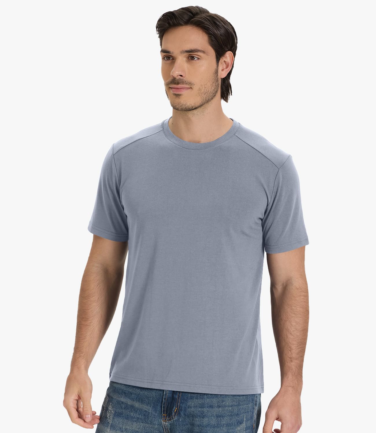 BAMBOO COOL Men's T-Shirts Short Sleeve Shirt Heavyweight Crew Neck T Shirt for Man Soft Moisture Wicking Casual Tees