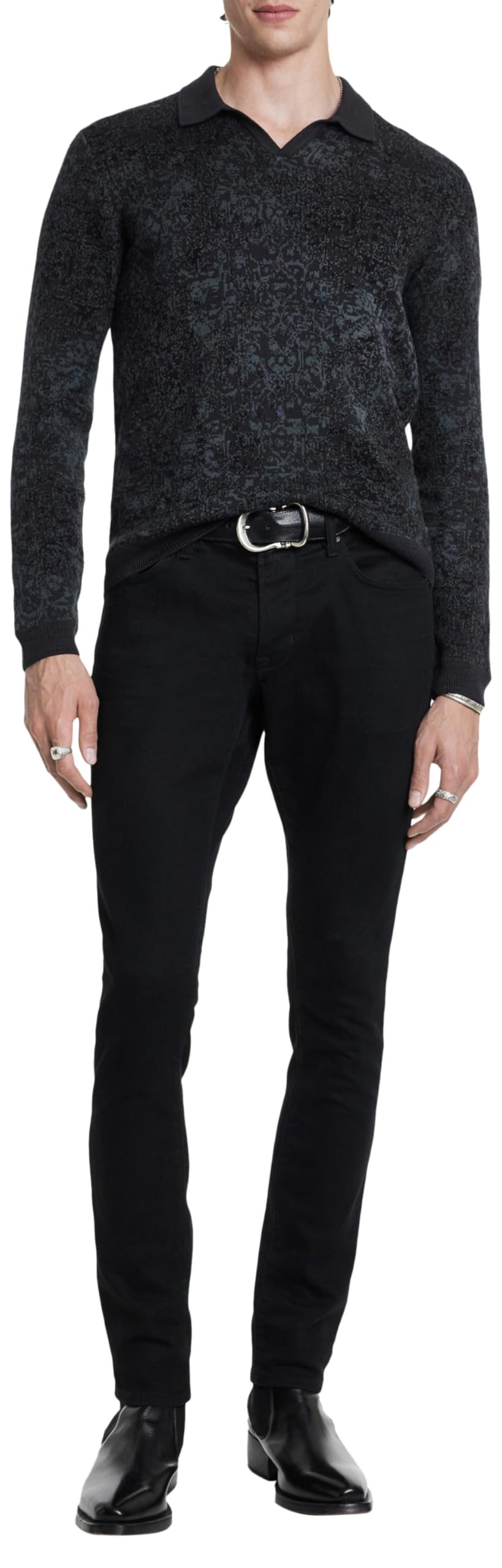 John Varvatos Men's Oliver Polo Sweater