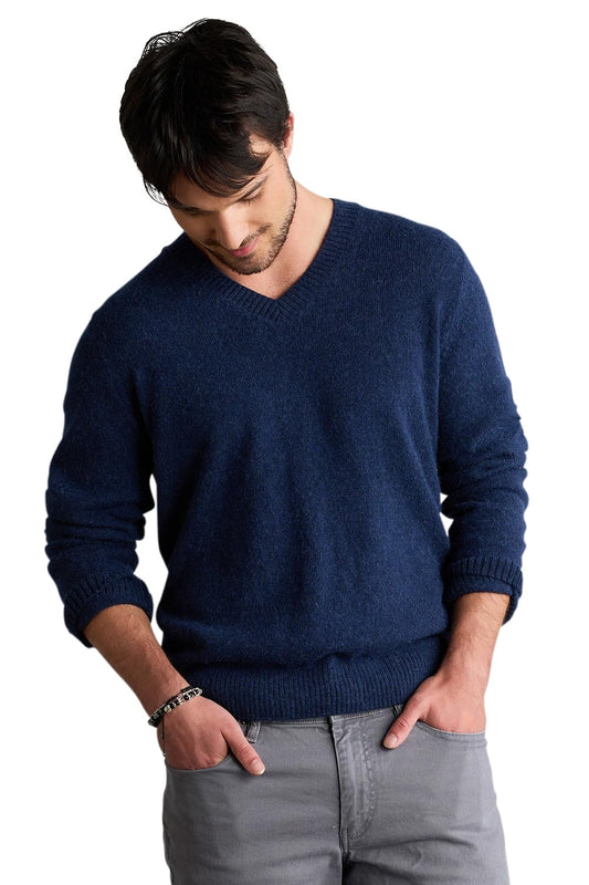 Men's Baby Alpaca V-Neck Sweater