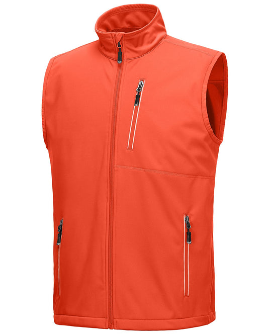 33,000ft Men's Windproof Lightweight Golf Vest Outerwear with Pockets, Softshell Sleeveless Jacket for Running Hiking Sports