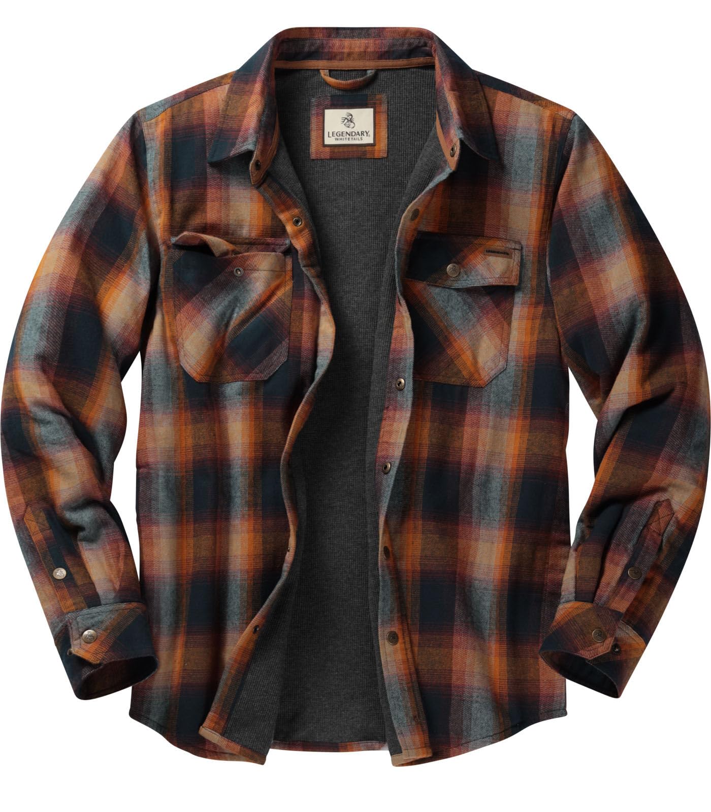 Legendary Whitetails Men's Thermal Lined Shirt Jacket Plaid Flannel Polyfill Insulated