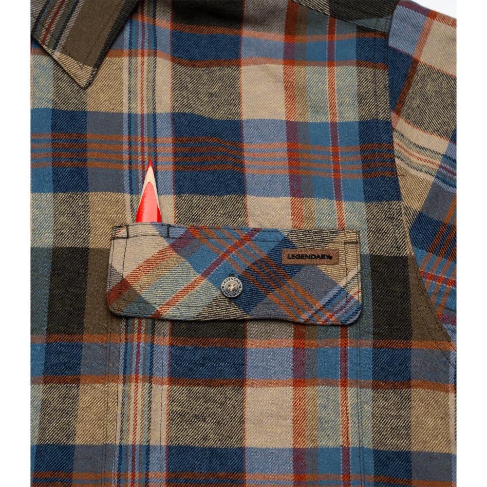 Legendary Whitetails mens Flannel Shirt Long Sleeve Button Down 100% Cotton