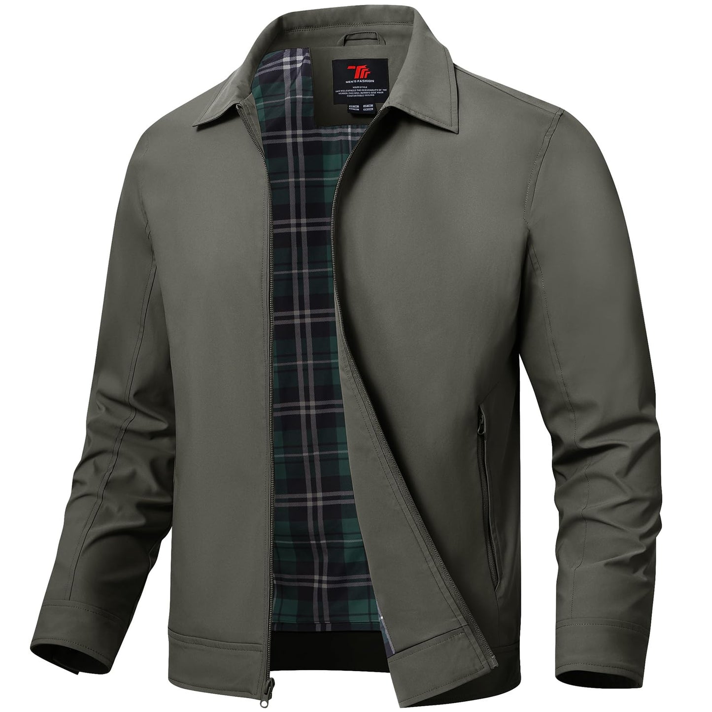 TBMPOY Men's Lightweight Jackets Casual Windbreaker Stylish Light Fall Spring Golf Work Dress Business