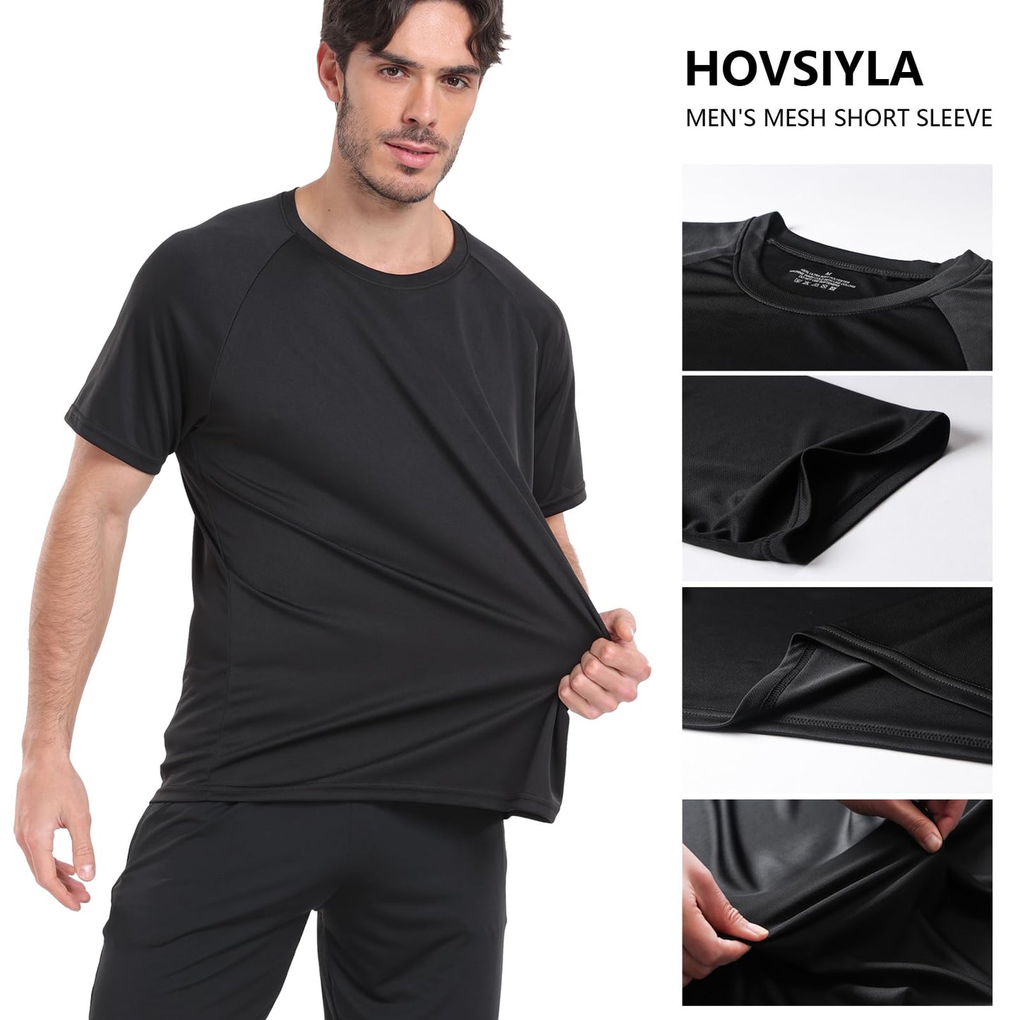 1/5 Pack Running Shirts Men Sport Tops Dry Fit Gym Wicking Athletic T Shirts Breathable Cool Workout Shirts