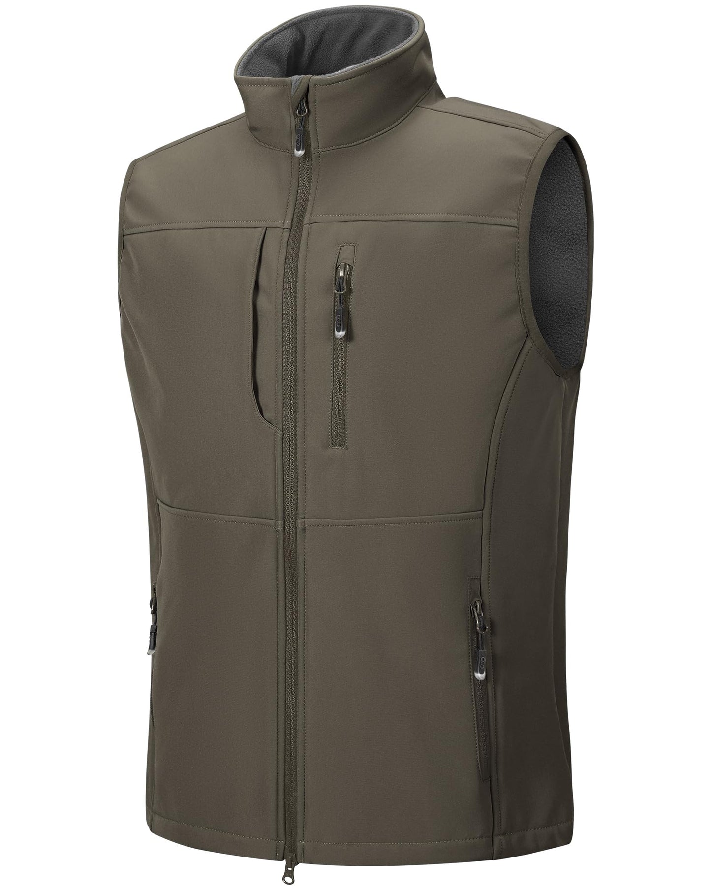 33,000ft Men's Lightweight Softshell Vest Outerwear Zip Up Fleece Lined Windproof Sleeveless Jacket for Golf Running Hiking