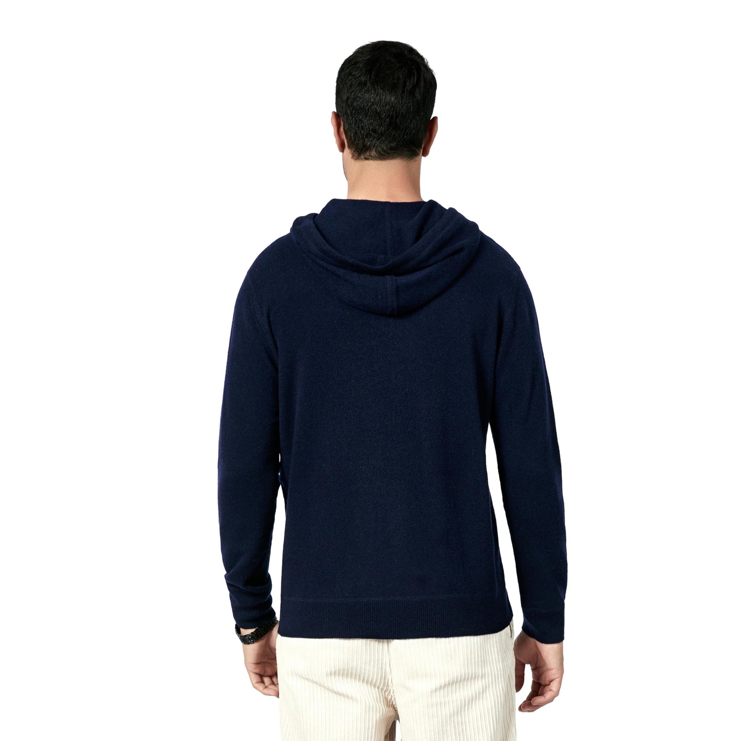BEYOND FASHION Men's Sweater Pocket Hoodie Pullover - 100% Pure Cashmere