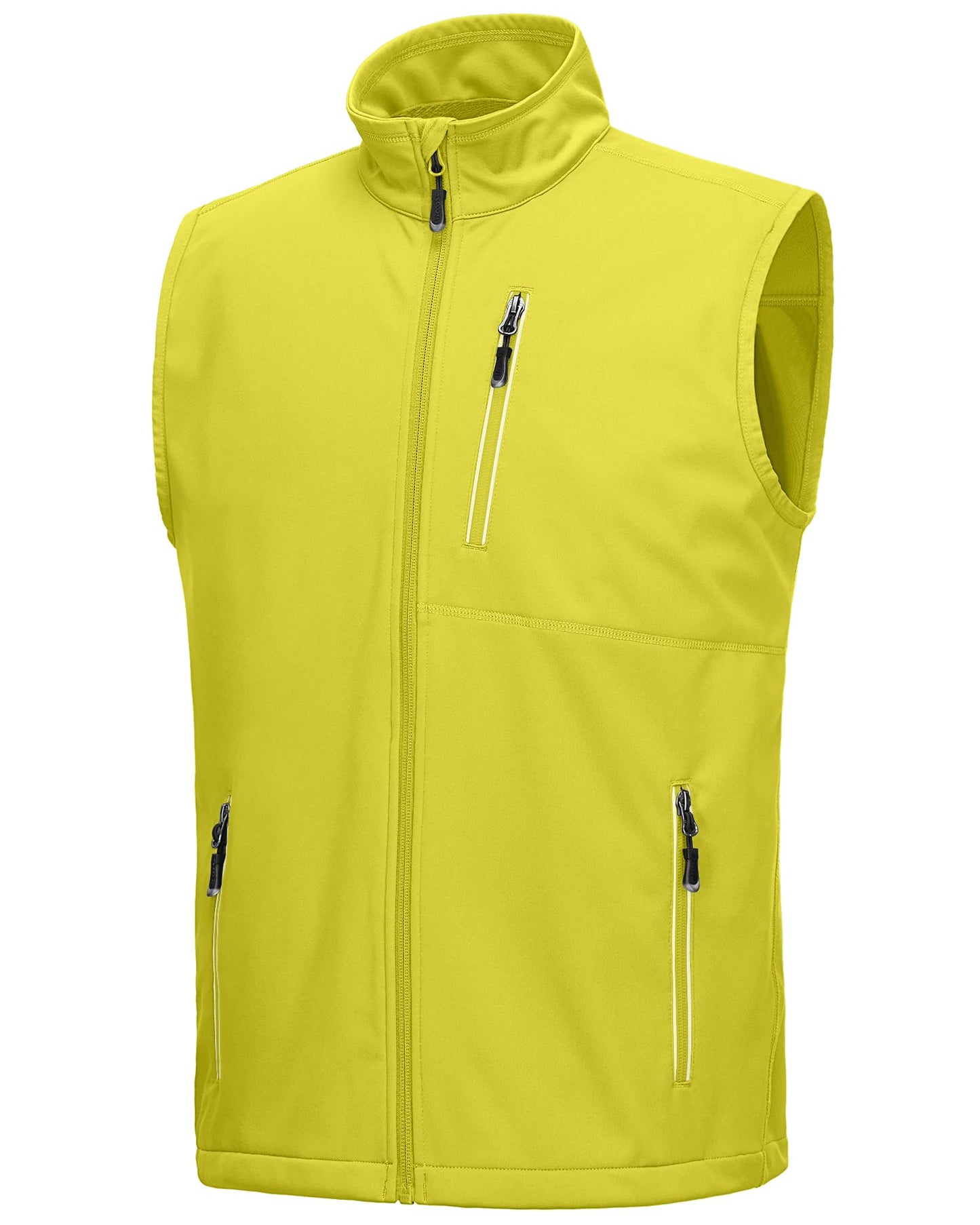 33,000ft Men's Windproof Lightweight Golf Vest Outerwear with Pockets, Softshell Sleeveless Jacket for Running Hiking Sports
