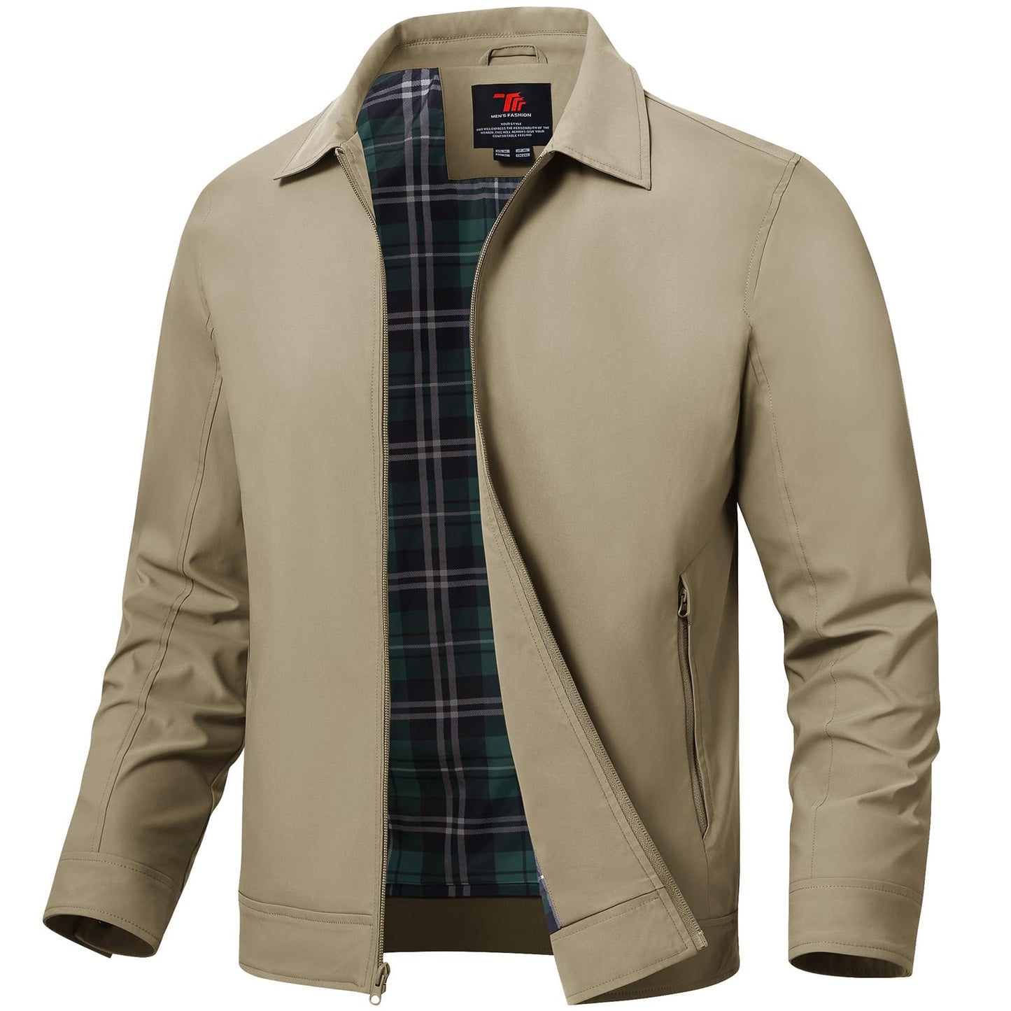 TBMPOY Men's Lightweight Jackets Casual Windbreaker Stylish Light Fall Spring Golf Work Dress Business