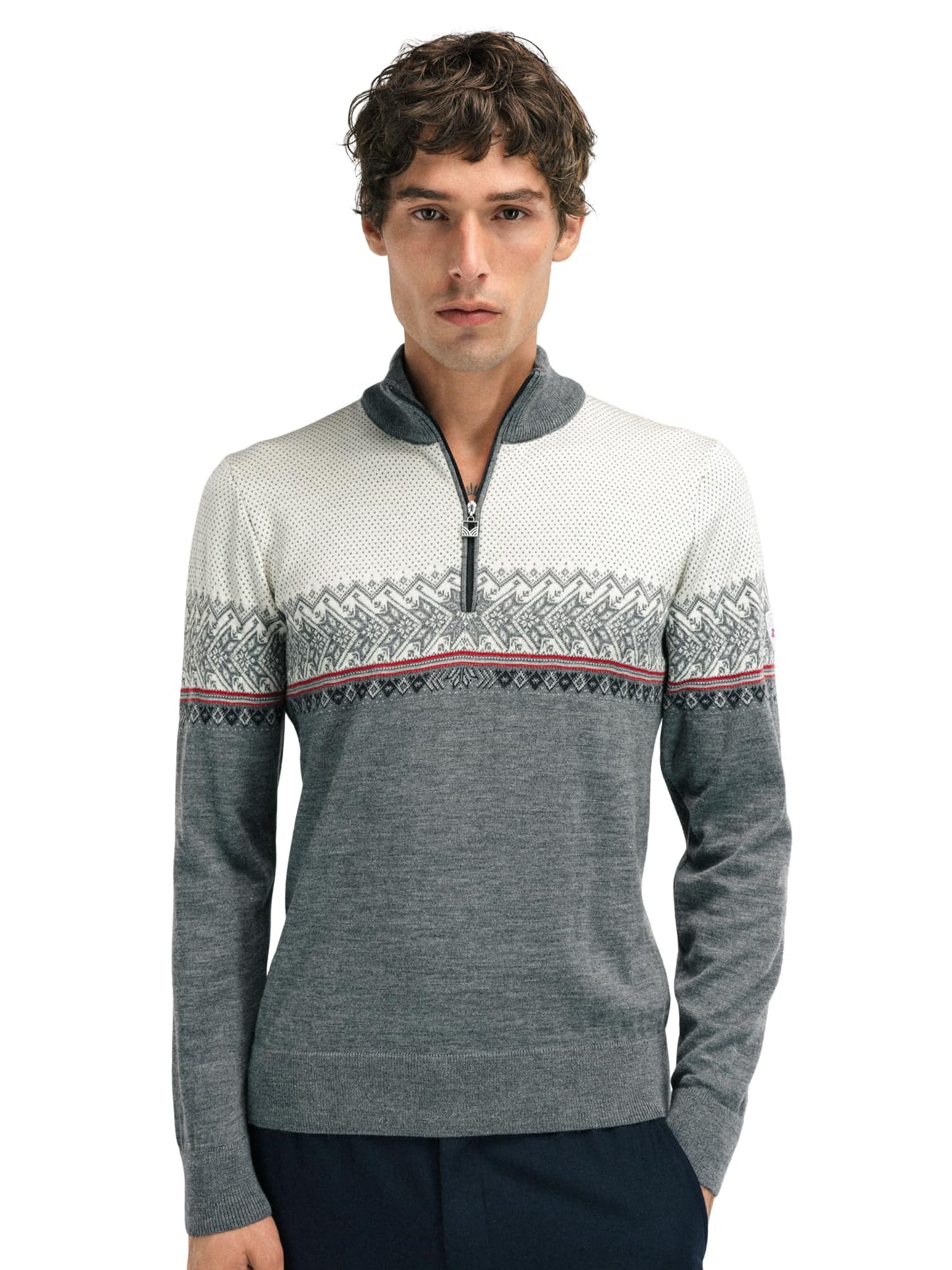 Dale of Norway Hovden Men’s Sweater - 100% Merino Wool Knit Sweater - Men’s Pullover - Ski Sweater - Quarter Zip Pullover Men