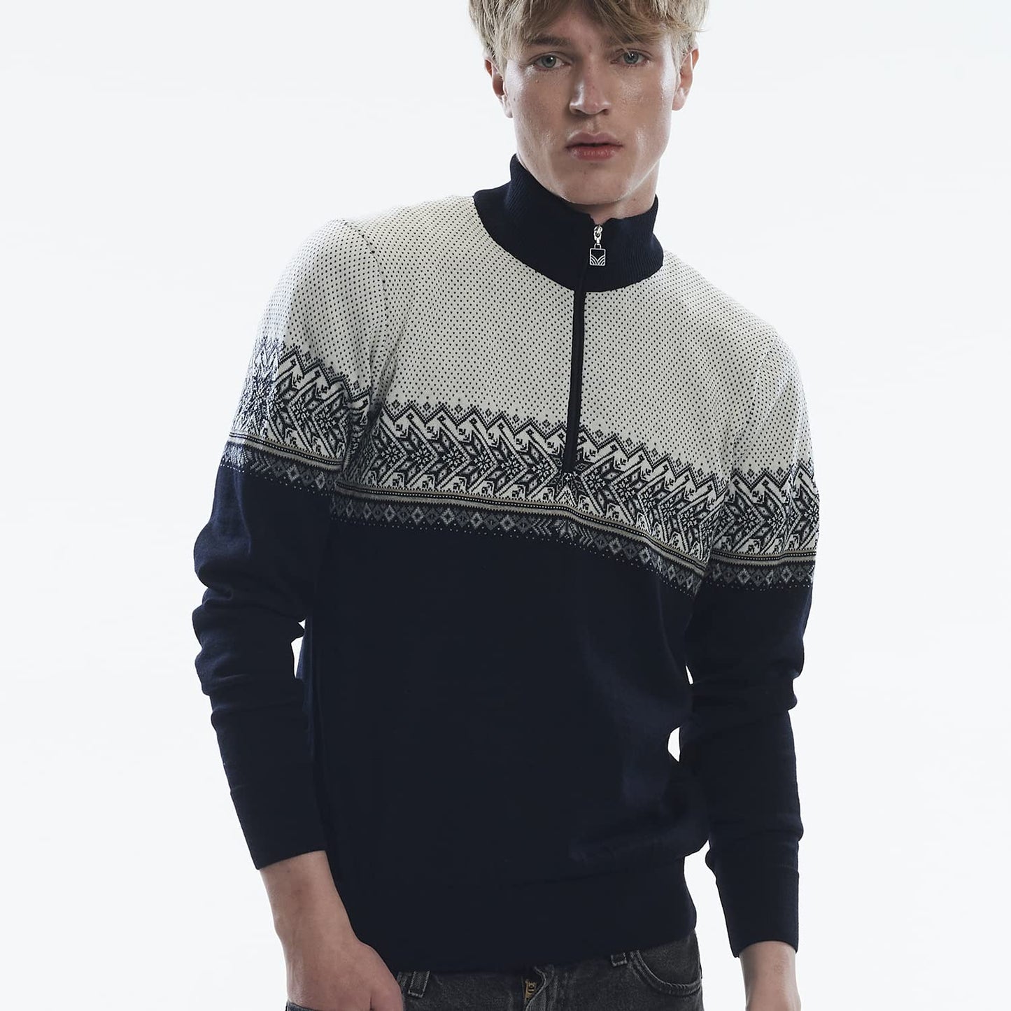Dale of Norway Hovden Men’s Sweater - 100% Merino Wool Knit Sweater - Men’s Pullover - Ski Sweater - Quarter Zip Pullover Men