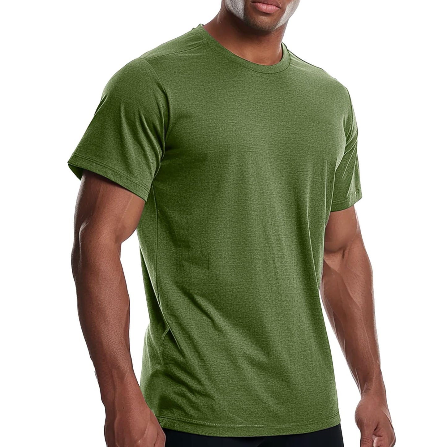 Men's Cooling Workout Shirts Bamboo Viscose Anti Odor Moisture Wicking Athletic Short Sleeve Lightweight Loose Gym Tee