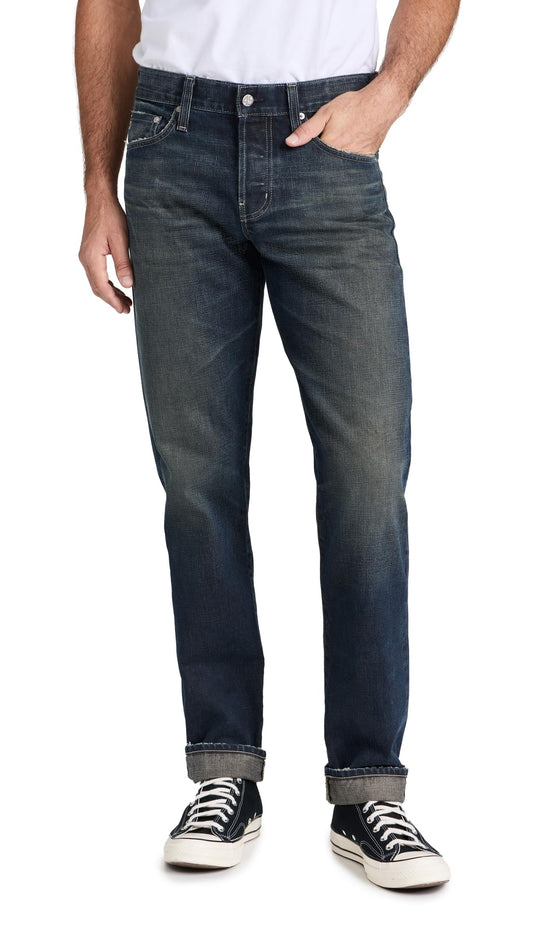 AG Adriano Goldschmied Men's Exclusive Kace Modern Straight Selvedge Jeans 34.25"