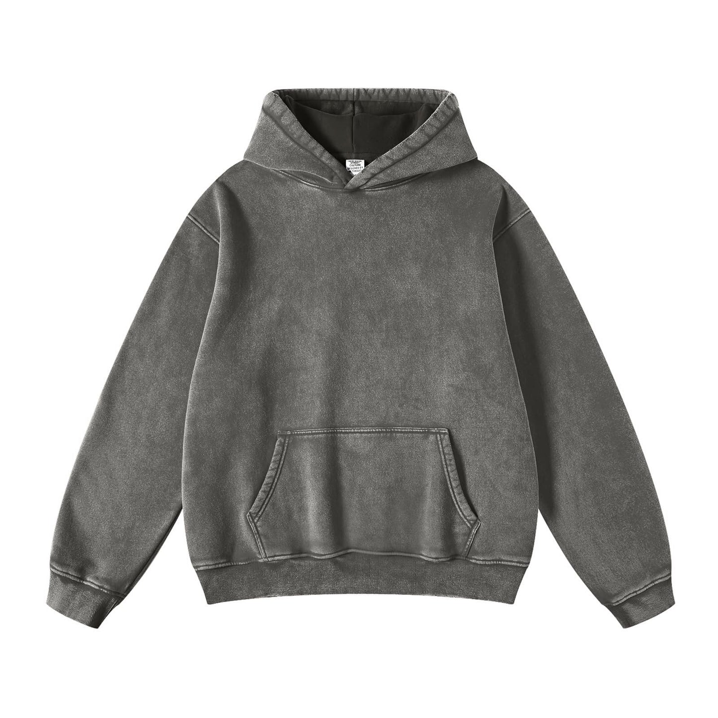 FAIABLE Mens Hoodies Oversized Unisex Acid Wash Hoodie Heavyweight Fleece Vintage Cotton Sweatshirt Men Women Streetwear